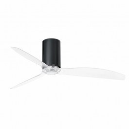 Ceiling Fan Mini Tube 32040 With Remote Control D128cm Shiny Black Faro Barcelona BLACK