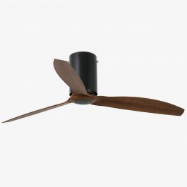 Ceiling Fan Mini Tube 32042 With Remote Control D128cm Matt Black - Walnut Faro Barcelona WALNUT-BLACK