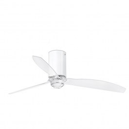 Ceiling Fan Mini Tube 32038-9 With Ligh Led 16W 3000K And Remote Control D128cm Shiny White Faro Barcelona WHITE