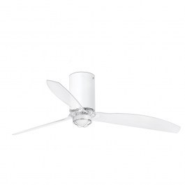 Ceiling Fan Mini Tube 32039-9 With Ligh Led 16W 3000K And Remote Control D128cm Matt White Faro Barcelona WHITE