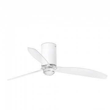 Ceiling Fan Mini Tube 32039-9 With Ligh Led 16W 3000K And Remote Control D128cm Matt White Faro Barcelona