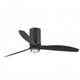 Ceiling Fan Mini Tube 32043-10 With Ligh Led 16W 3000K And Remote Control D128cm Matt Black Faro Barcelona BLACK