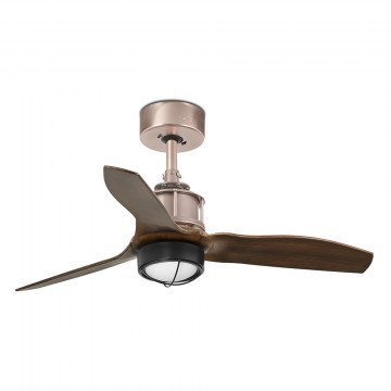 Ceiling Fan Justfan XS 33423-10 With Ligh Led 16W 3000K And Remote Control D81cm Copper - Walnut Faro Barcelona