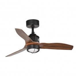 Ceiling Fan Justfan XS 33425-10 With Ligh Led 16W 3000K And Remote Control D81cm Black - Walnut Faro Barcelona WALNUT-BLACK