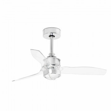 Ceiling Fan Justfan XS 33426-9 With Ligh Led 16W 3000K And Remote Control D81cm Chrome - Clear Faro Barcelona