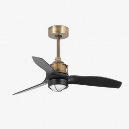 Ceiling Fan Justfan XS 33429-10 With Ligh Led 16W 3000K And Remote Control D81cm Old Gold - Black Faro Barcelona GOLD-BLACK