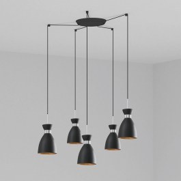 Ceiling Lamp Retro 20050-5L 5xE14 20W 5L Black - Copper Faro Barcelona COPPER-BLACK