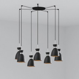 Ceiling Lamp Retro 20050-7L 7xE14 20W 7L Black - Copper Faro Barcelona COPPER-BLACK