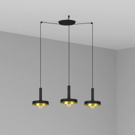 Ceiling Lamp Whizz 20160-3L E27 60W Black-Satin Gold Faro Barcelona BLACK
