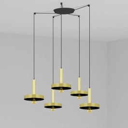 Ceiling Lamp Whizz 20161-5L E27 60W Satin Gold-Black Faro Barcelona GOLD