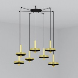 Ceiling Lamp Whizz 20161-7L E27 60W 7L Satin Gold-Black Faro Barcelona GOLD