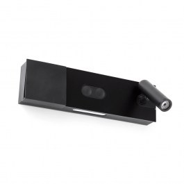 Φωτιστικό Τοίχου Magos 20330 LED 14W 2700K 600Lm Με Wireless Φορτιστή Κινητού Και Reader Black Faro Barcelona BLACK