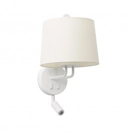Φωτιστικό Τοίχου - Απλίκα Montreal 24032-01 E27 15W Με Reader 2700K, 150Lm White Faro Barcelona WHITE