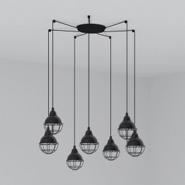 Ceiling Lamp Claire 62802-7L E27 15W Black Faro Barcelona BLACK