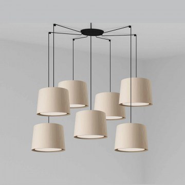 Ceiling Lamp Samba 64314-44-7L E27 max 15W Black-Beige Faro Barcelona