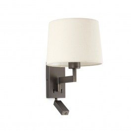 Φωτιστικό Τοίχου - Απλίκα Artis 68492-02 E27 max 15W Με Reader 1W 3000K 140Lm Bronze-Beige Faro Barcelona BRONZE-BEIGE