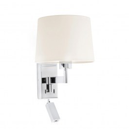 Φωτιστικό Τοίχου - Απλίκα Artis 68493-01 E27 max 15W Με Reader 1W 3000K 140Lm Chrome-White Faro Barcelona WHITE-CHROME