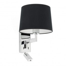 Φωτιστικό Τοίχου - Απλίκα Artis 68493-03 E27 max 15W Με Reader 1W 3000K 140Lm Chrome-Black Faro Barcelona BLACK