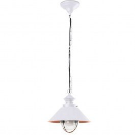 Ceiling Lamp Nautica 260 71106 Φ26x101,5cm 1xE27 15W White-Copper Faro Barcelona COPPER-WHITE