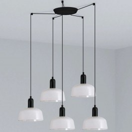 Φωτιστικό Οροφής Tatawin S 20340-116-5L 5xE27 15W Black-White Faro Barcelona BLACK-WHITE