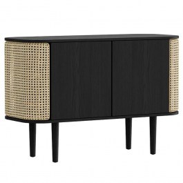 Μπουφές Treasures Venetian Cane 5106C5106-3 109x43x75cm Black Oak-Beige Umage BLACK