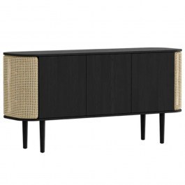 Μπουφές Treasures Venetian Cane 5107C5106-3 150x43x75cm Black Oak-Beige Umage BLACK