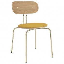 Καρέκλα Τραπεζαρίας Curious Brass 5916-1C719-09 44,5x48x77,5cm Oak-Yellow Umage OAK-YELLOW