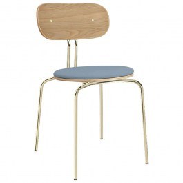 Καρέκλα Τραπεζαρίας Curious Brass 5916-1C719-14 44,5x48x77,5cm Oak-Light Blue Umage OAK-LIGHT BLUE