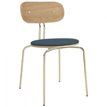 Dining Chair Curious Brass 5916-1C719-15 44,5x48x77,5cm Oak-Blue Umage