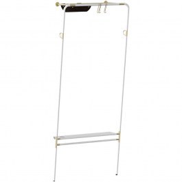 Κρεμάστρα Δαπέδου Lean On Me 5250 78x32x182cm Brass-White Umage WHITE