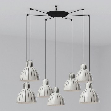 Ceiling Light Venice Stripes 64255-127-7L 7xE27 15W White-Black Faro Barcelona