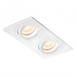 Recessed Spot Radon-2 Adjust Square 43397 2XGU10 9,2x18cm White Faro Barcelona WHITE