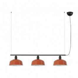 Pendant Lamp Tatawin Metal M 20338-148 3xE27 210x100cm Black-Reddish Orange Faro Barcelona BLACK-ORANGE
