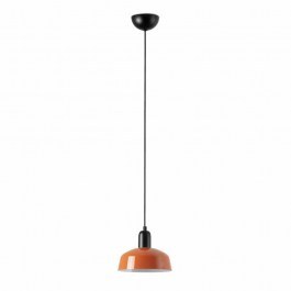 Pendant Lamp Tatawin Metal S 20339-143 1xE27 18,4x200cm Black-Reddish Orange Faro Barcelona BLACK-ORANGE