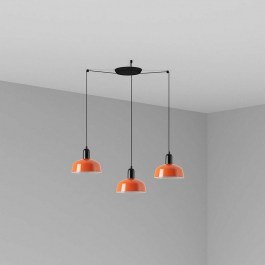 Φωτιστικό Οροφής Κρεμαστό Tatawin Metal S 20340-143-3L 3xE2 Black-Reddish Orange Faro Barcelona BLACK-ORANGE