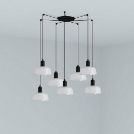 Φωτιστικό Οροφής Κρεμαστό Tatawin Metal S 20340-140-7L 7xE27 Black-White Faro Barcelona BLACK-WHITE