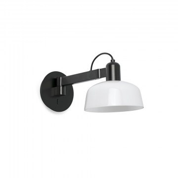 Φωτιστικό Τοίχου Tatawin Arm Glass 20342-116 1XE27 15x38cm Black-Opal Faro Barcelona
