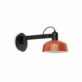 Φωτιστικό Τοίχου Tatawin Arm Metal 1xE27 Black-Reddish Orange Faro Barcelona BLACK-ORANGE