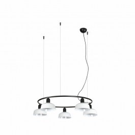 Φωτιστικό Οροφής Κρεμαστό Tatawin Circular Metal S 5xE27 Black-White Faro Barcelona BLACK-WHITE