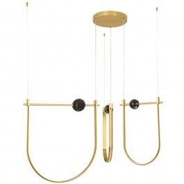 Φωτιστικό Οροφής 26106 125x90x258cm Dim Led 2447-2583lm 81W 2700-3000K Marble Black-Gold GOLD