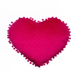 Μαξιλάρι Διακοσμητικό (Με Γέμιση) Elwin Καρδιά Με Pon-Pon Elwin Fuchsia Palamaiki FUCHSIA