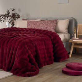 Blanket Heather Furry Bordo Palamaiki BORDO