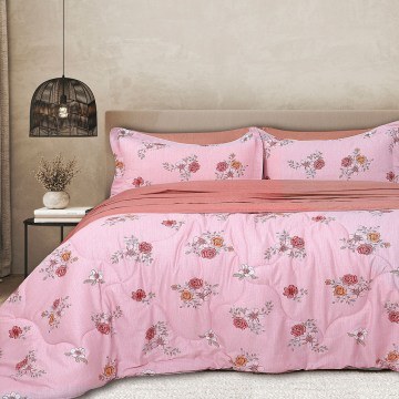 Bed Sheets With Duvet B0694 (Set 5pcs) Pink Palamaiki