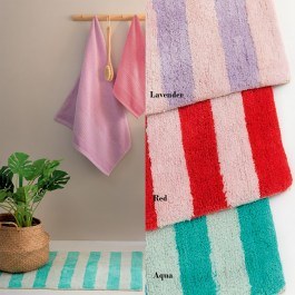 Bath Mat Afro Red Palamaiki RED