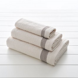 Πετσέτες Mara-1 (Σετ 3τμχ) Cream Vesta Home CREAM