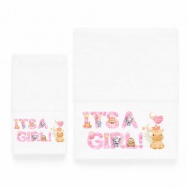 Πετσέτες Βρεφικές It's a Girl (Σετ 2τμχ) Pink Astron PINK