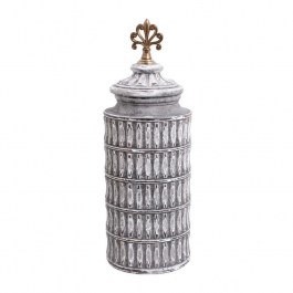 Vase 818694 373-121-643 16x16x47cm Grey-Gold GOLD-GREY