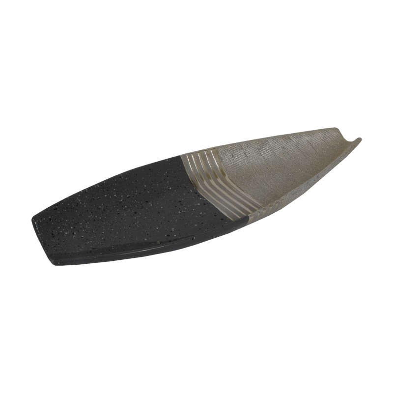 Διακοσμητική Πιατέλα Κεραμική Marble 03-221-105 44,5x15,6x6cm Grey-Gold