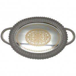 Decorative Tray With Mirror 279-222-181 39x24x3,5cm Silver SILVER