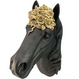 Decorative Horse 269-122-166 20,5x13x32cm Gold-Black BLACK-GOLD
